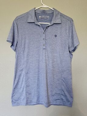 Ariat XL Ariat-tek Heather Light Blue Polo Top